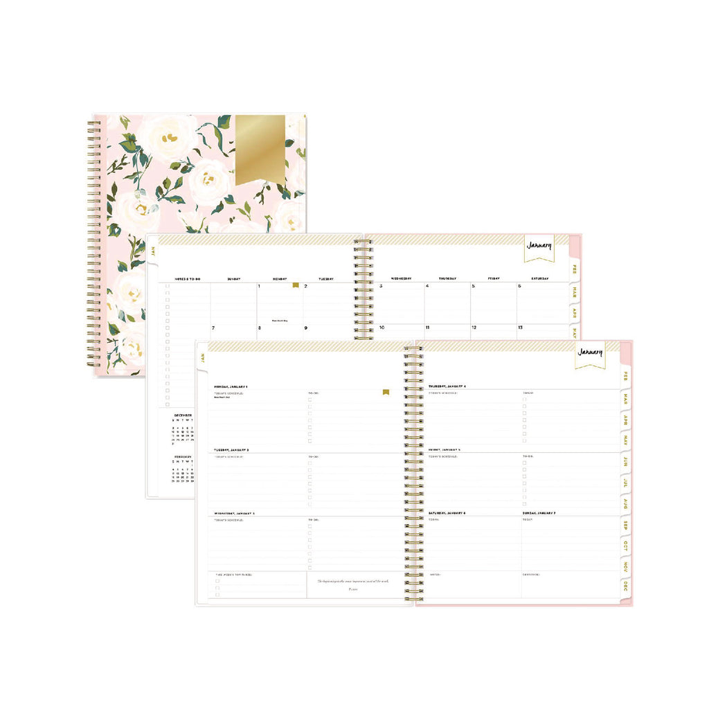 Day Designer Coming Up Roses Create-Your-Own Cover Weekly/Monthly Planner, 11 x 8.5, Blush/Cream Cover,12-Month(Jan-Dec):2024