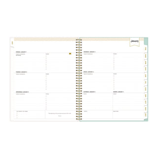 Day Designer Secret Garden Mint Frosted Weekly/Monthly Planner, 11 x 8.5, Multicolor Cover, 12-Month (Jan to Dec): 2024