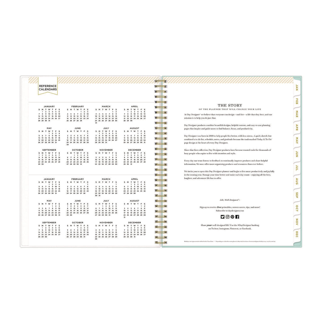 Day Designer Secret Garden Mint Frosted Weekly/Monthly Planner, 11 x 8.5, Multicolor Cover, 12-Month (Jan to Dec): 2024