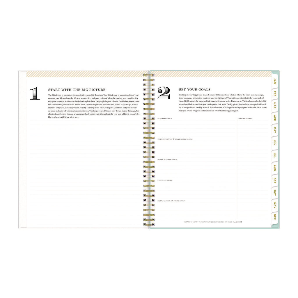 Day Designer Secret Garden Mint Frosted Weekly/Monthly Planner, 11 x 8.5, Multicolor Cover, 12-Month (Jan to Dec): 2024