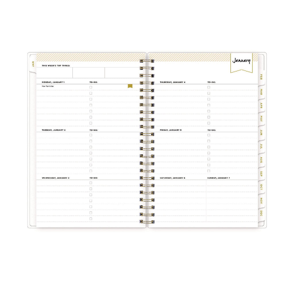 Day Designer Tile Weekly/Monthly Planner, Tile Artwork, 8 x 5, Blue/White Cover, 12-Month (Jan to Dec): 2024