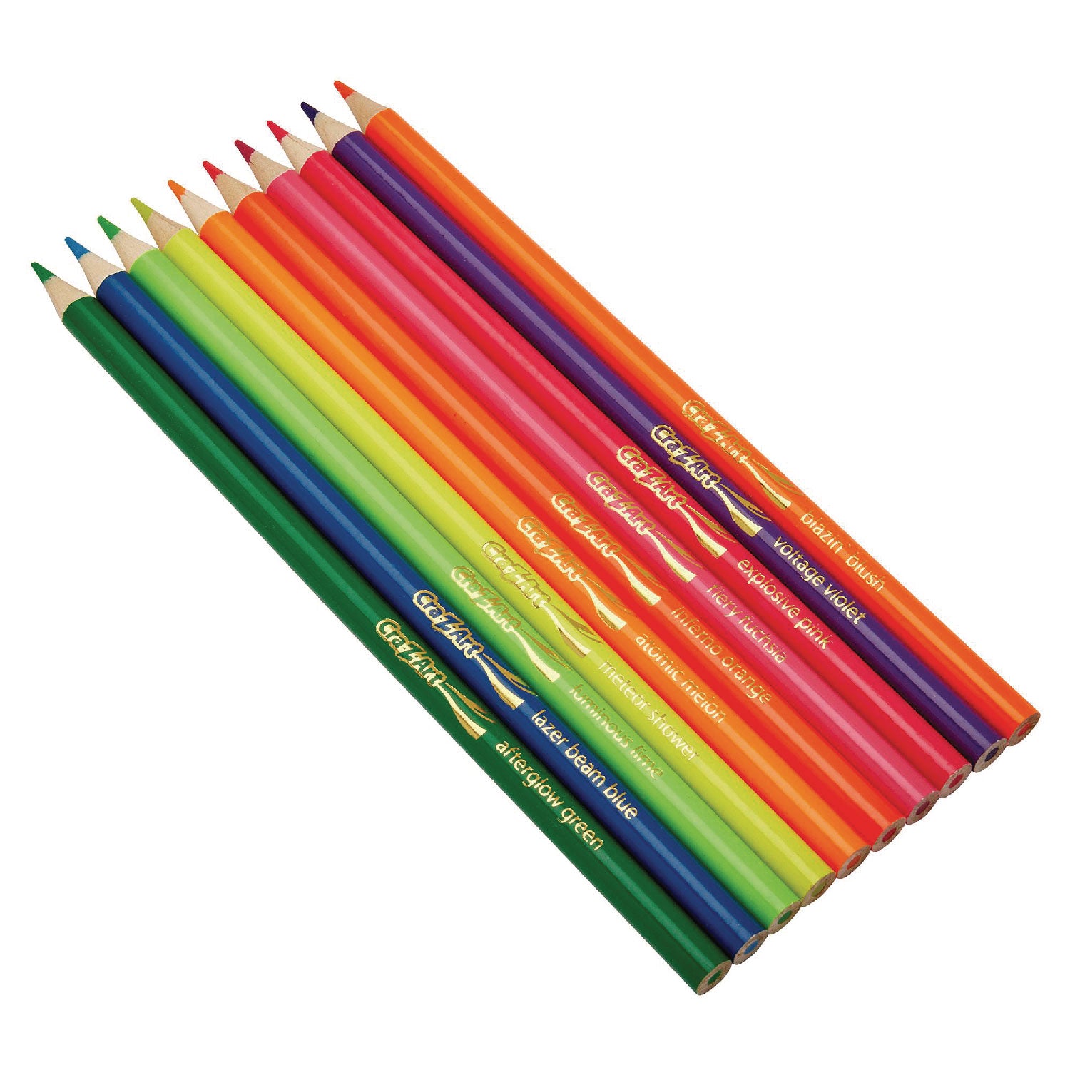 Neon Colored Pencils, 10 Assorted Lead and Barrell Colors, 10/Set - 4
