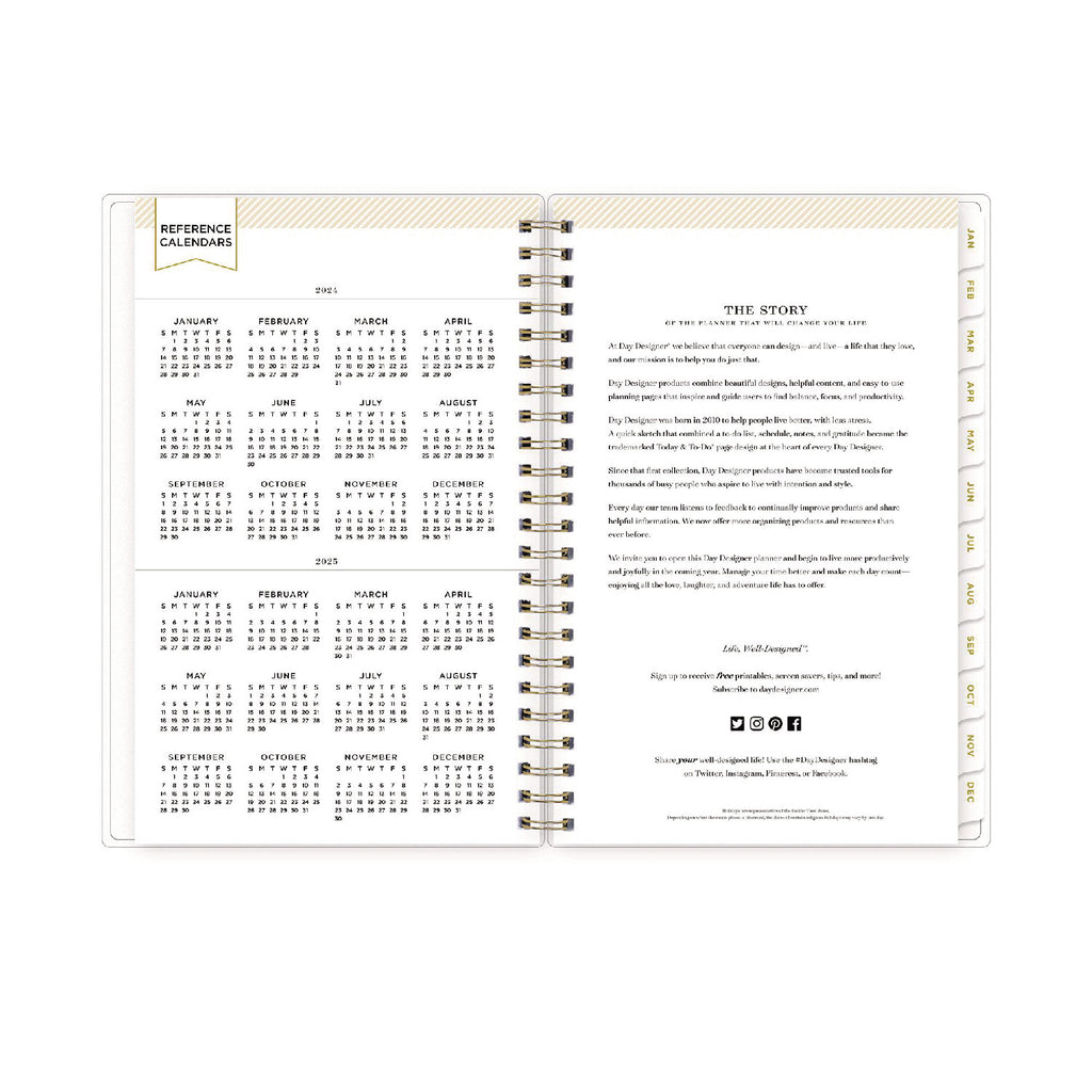 Day Designer Tile Weekly/Monthly Planner, Tile Artwork, 8 x 5, Blue/White Cover, 12-Month (Jan to Dec): 2024
