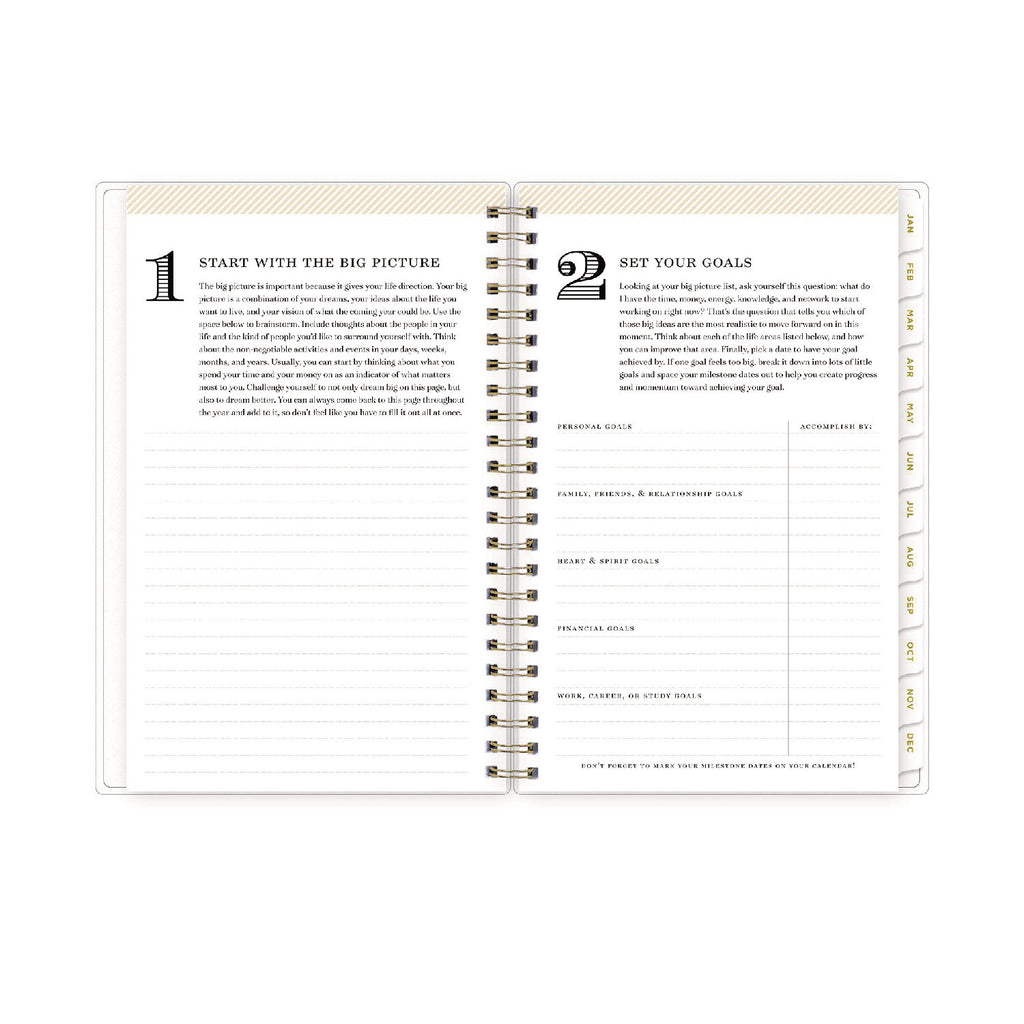 Day Designer Tile Weekly/Monthly Planner, Tile Artwork, 8 x 5, Blue/White Cover, 12-Month (Jan to Dec): 2024