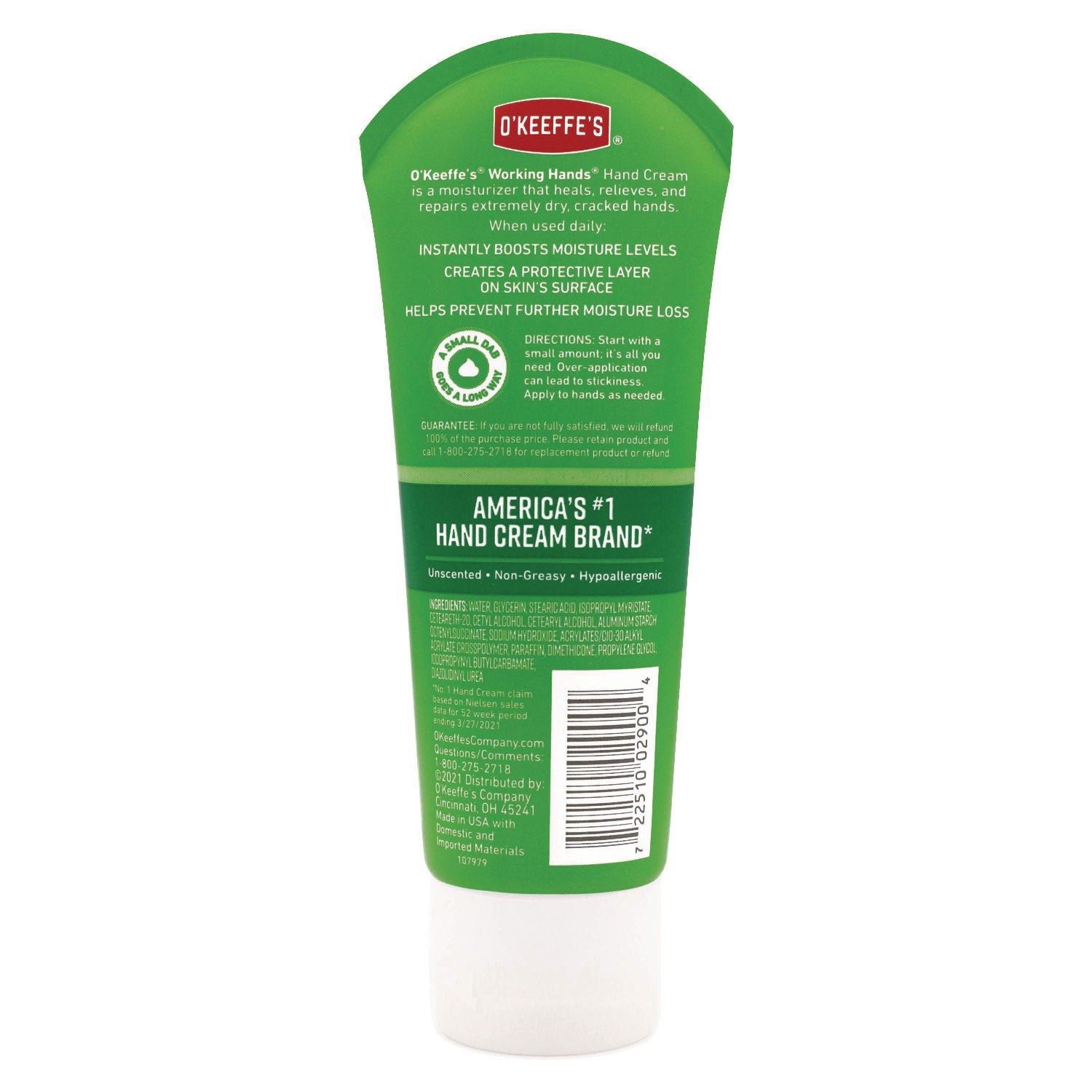 O'Keeffe's Working Hands Hand Cream - Cream - 3 fl oz - For Dry Skin - Applicable on Hand - Cracked/Scaly Skin - Moisturising, Hypoallergenic - 1 Each - 2