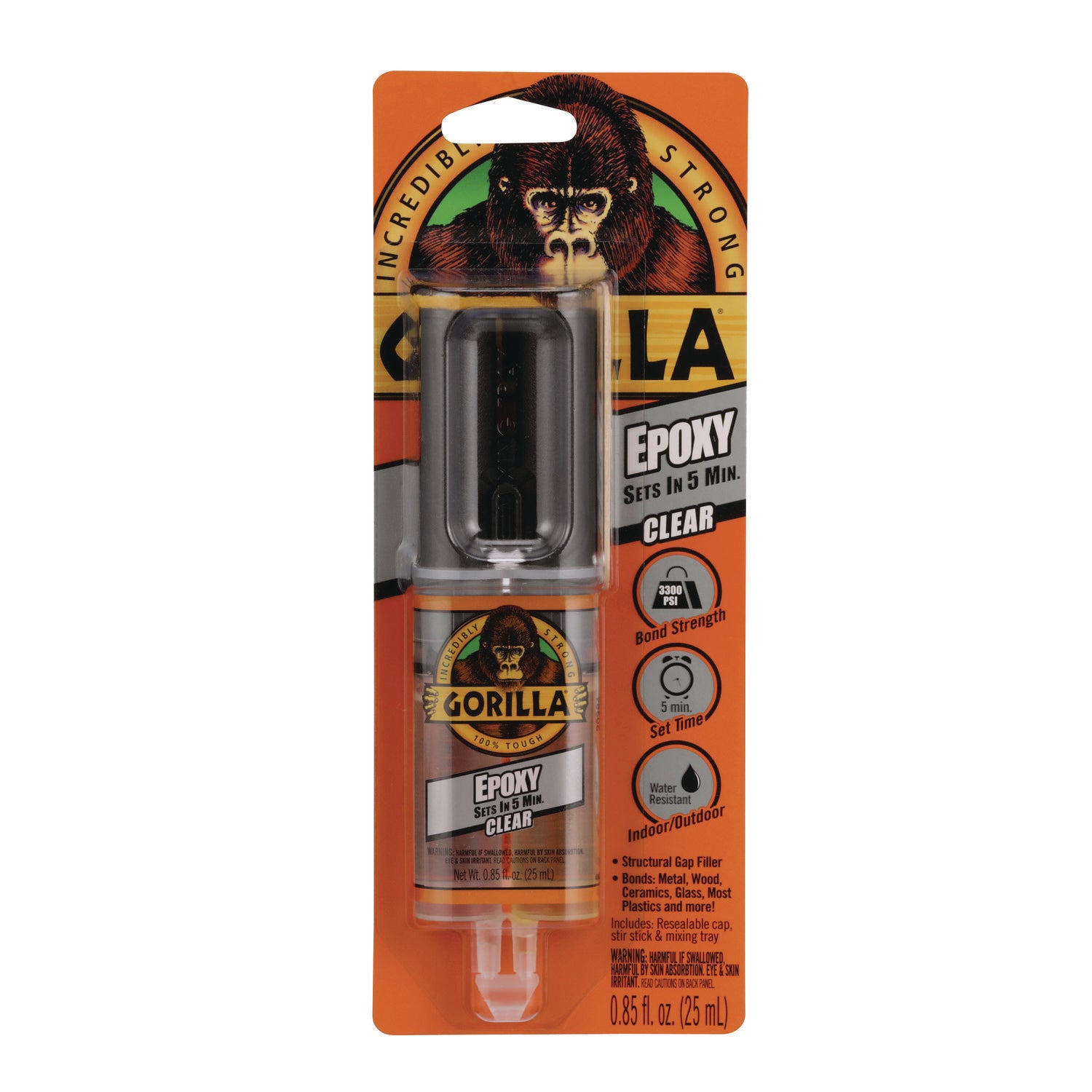 Gorilla Glue Epoxy Clear Glue - 0.85 oz - 1 Each - Clear