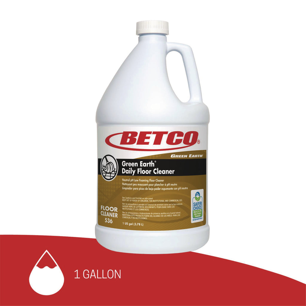 Green Earth Daily Floor Cleaner - Concentrate - 128 fl oz (4 quart) - 1 Each - pH Neutral, Fragrance-free - Yellow