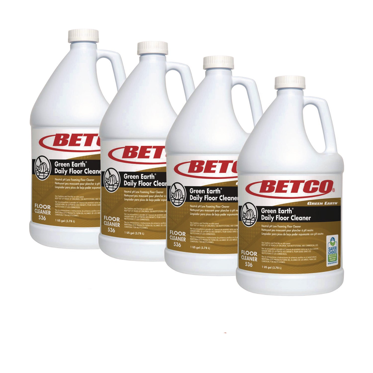 Green Earth Daily Floor Cleaner - Concentrate - 128 fl oz (4 quart) - 1 Each - pH Neutral, Fragrance-free - Yellow