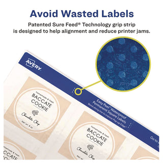 Avery Durable Waterproof Labels, 2" x 2" Square, 96 Total - Waterproof - 2" Width x 2" Length - Permanent Adhesive - Square - White - Film - 12 / Sheet - 8 Total Sheets - 96 Total Label(s) - 8 / Pack - Water Resistant - Self-adhesive, Oil Resist