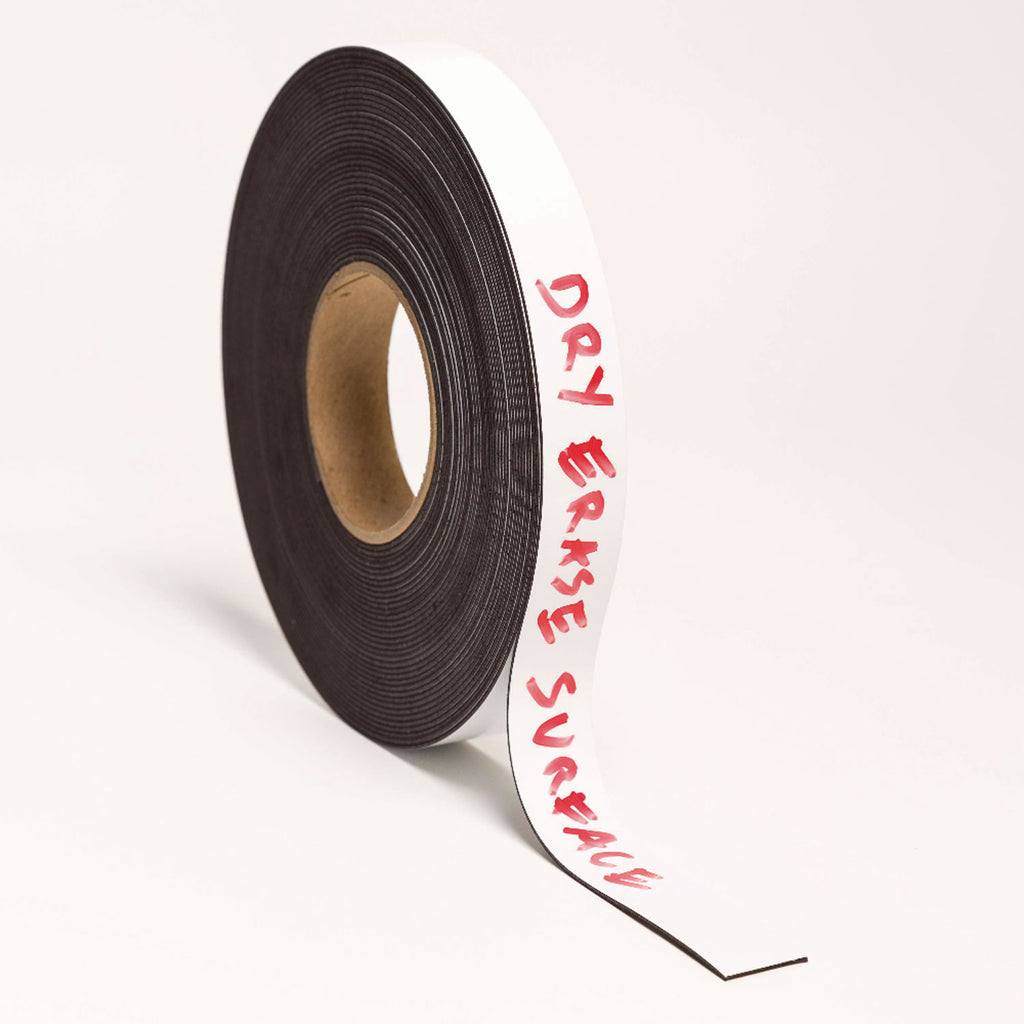 Dry Erase Magnetic Tape Roll, 1" x 50 ft, White - 3
