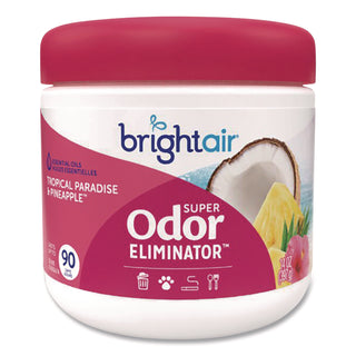 Bright Air Super Odor Eliminator Air Freshener - 14 fl oz (0.4 quart) - Tropical Paradise & Pineapple - 90 Day - 1 Each - Cruelty-free, Phthalate-free, Triclosan-free, BHT Free