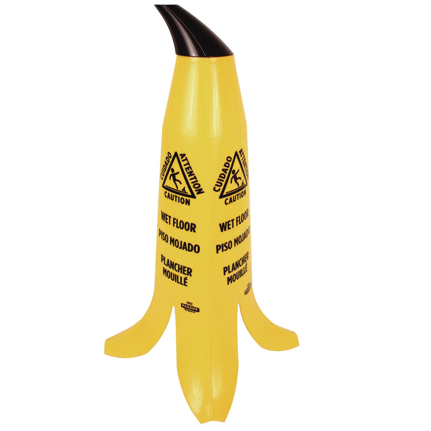 Banana Wet Floor Cones, 11 x 11.15 x 23.25, Yellow/Brown/Black - 2