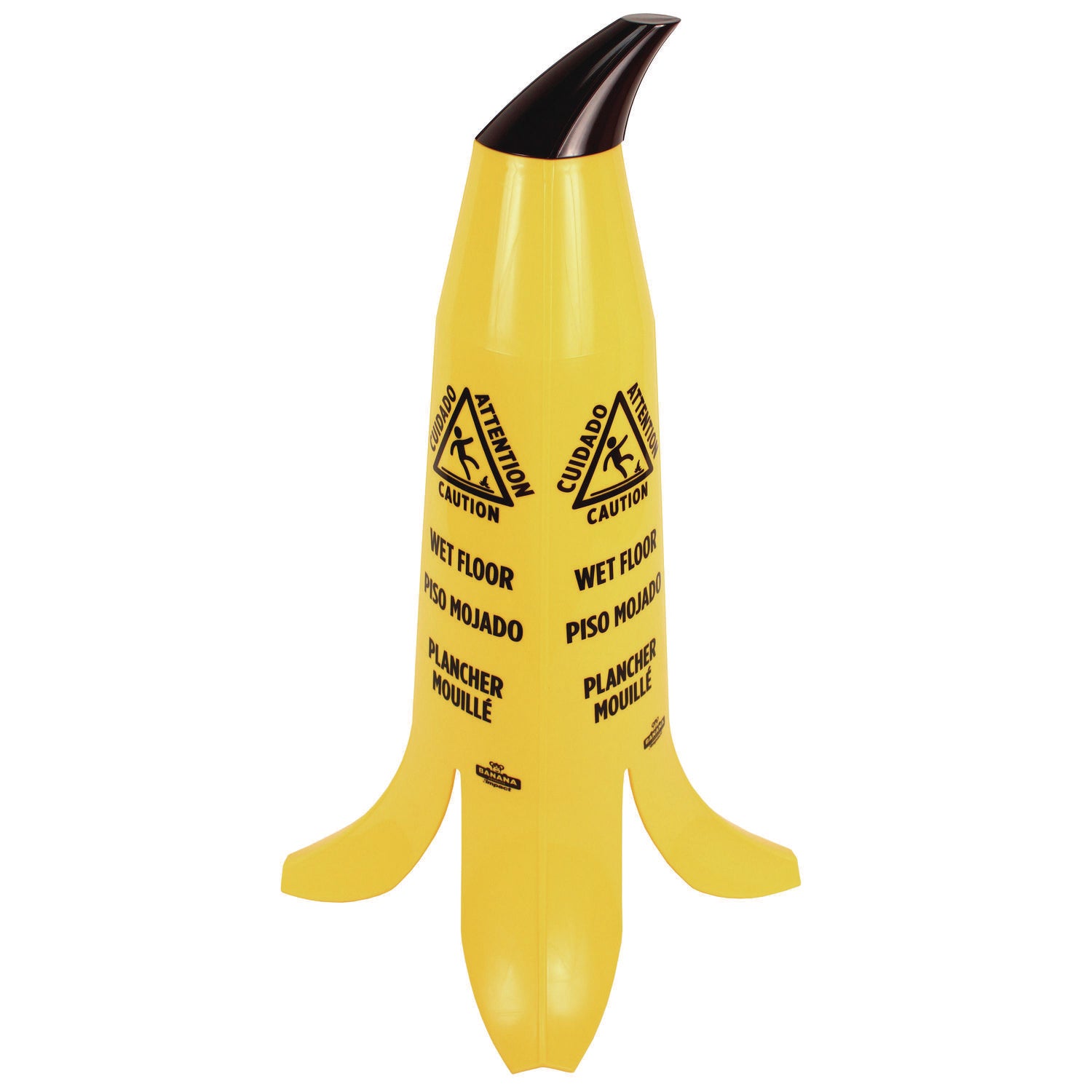 Banana Wet Floor Cones, 11 x 11.15 x 23.25, Yellow/Brown/Black - 3