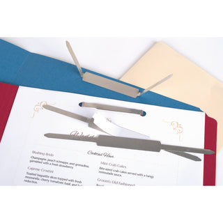 Self-Adhesive Two-Prong Paper Fastener Bases, 2" Capacity, 2.75" Center to Center, Matte Steel, 100/Box