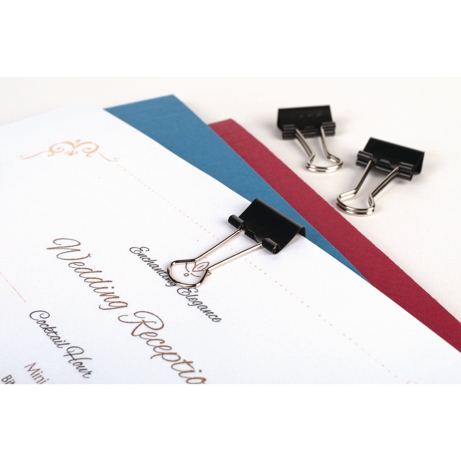 Binder Clips, Mini, Black/Silver, Dozen
