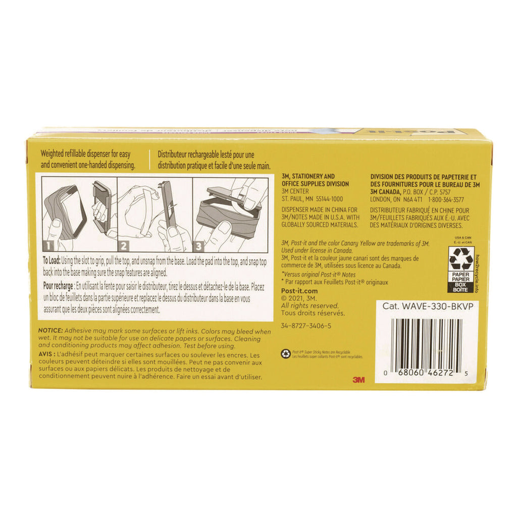 3M Post-it Notes Dispenser - 3" x 3" - Black