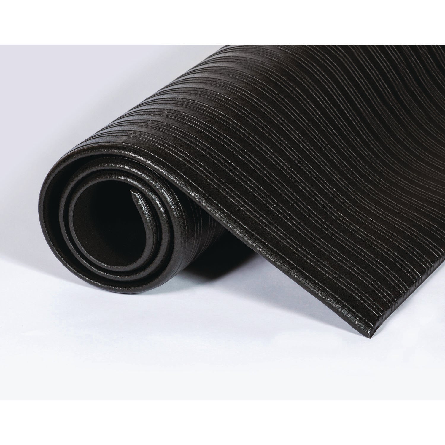Ribbed Vinyl Anti-Fatigue Mat, 24 x 36, Black