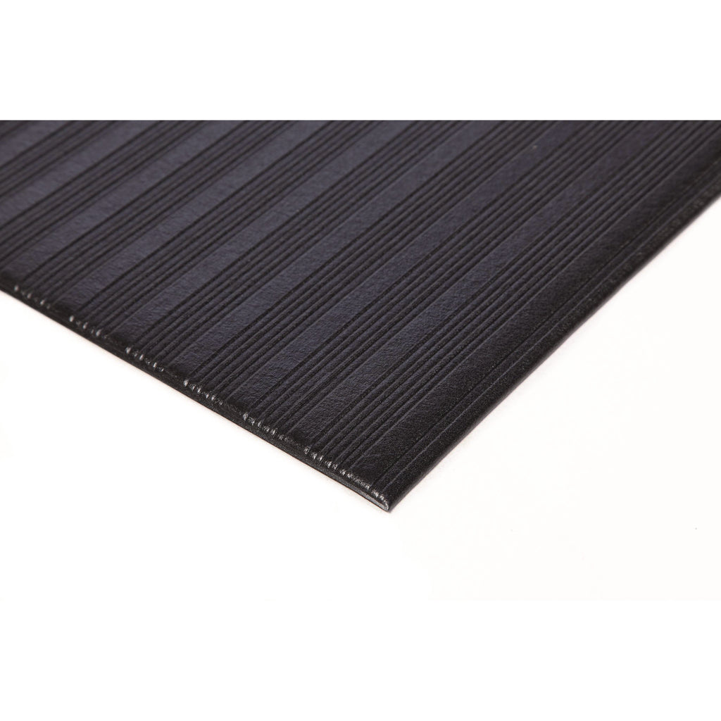 Ribbed Vinyl Anti-Fatigue Mat, 24 x 36, Black