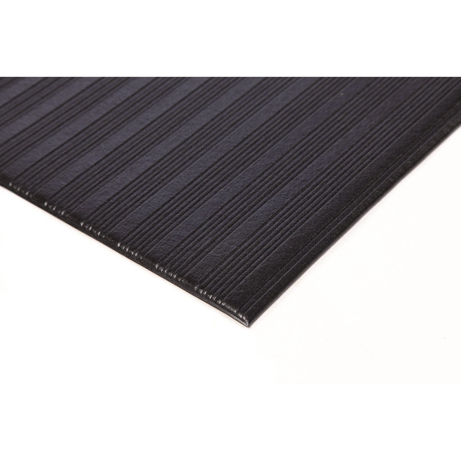 Ribbed Vinyl Anti-Fatigue Mat, 24 x 36, Black