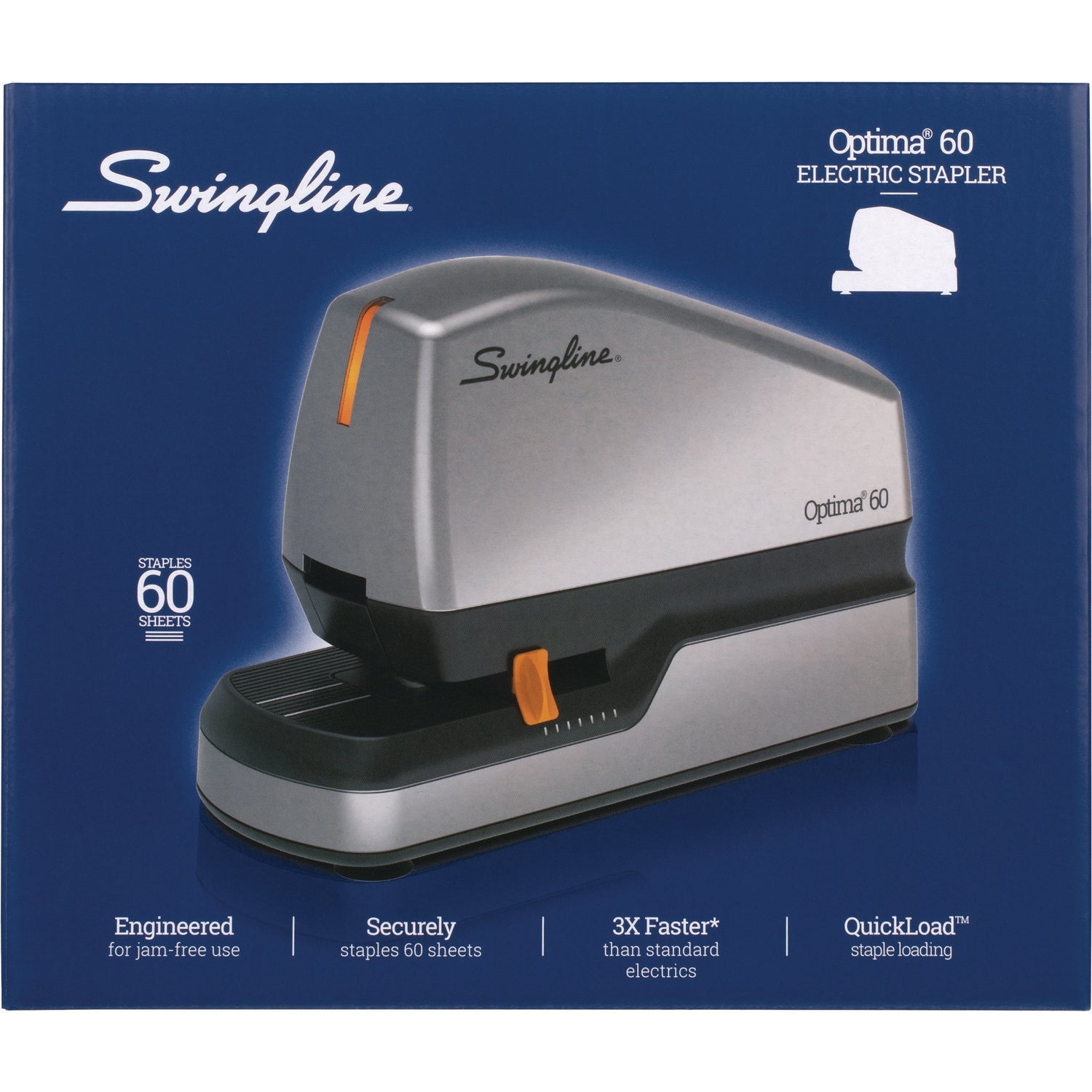 Optima 70 Electric Stapler, 70-Sheet Capacity, Silver/Black/Gray