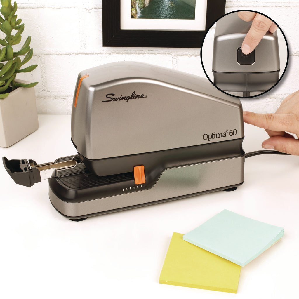 Optima 70 Electric Stapler, 70-Sheet Capacity, Silver/Black/Gray