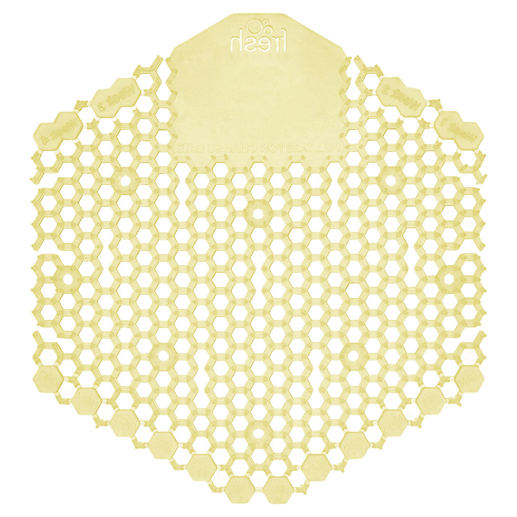 Wave 3D Urinal Deodorizer Screen, Citrus Scent, Yellow, 10/Box