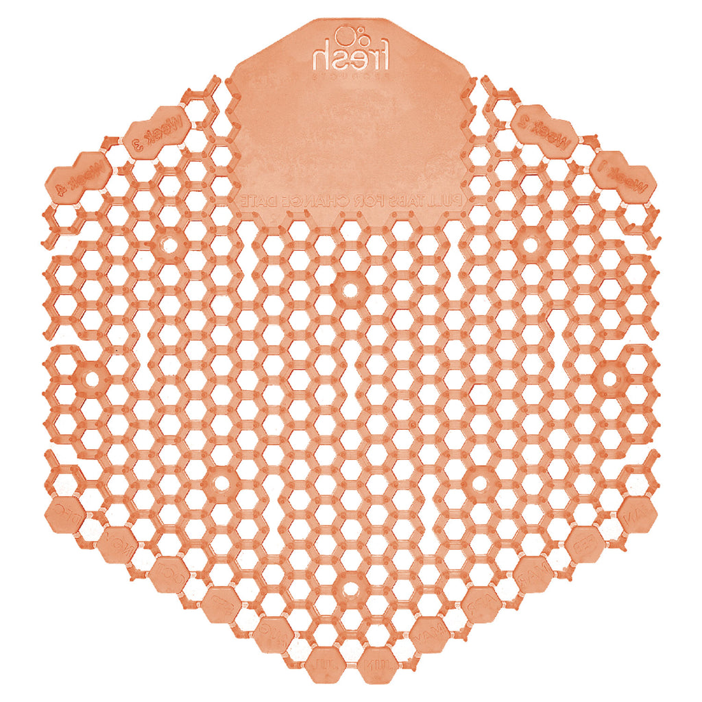 Wave 3D Urinal Deodorizer Screen, Mango Scent, Orange, 10/Box