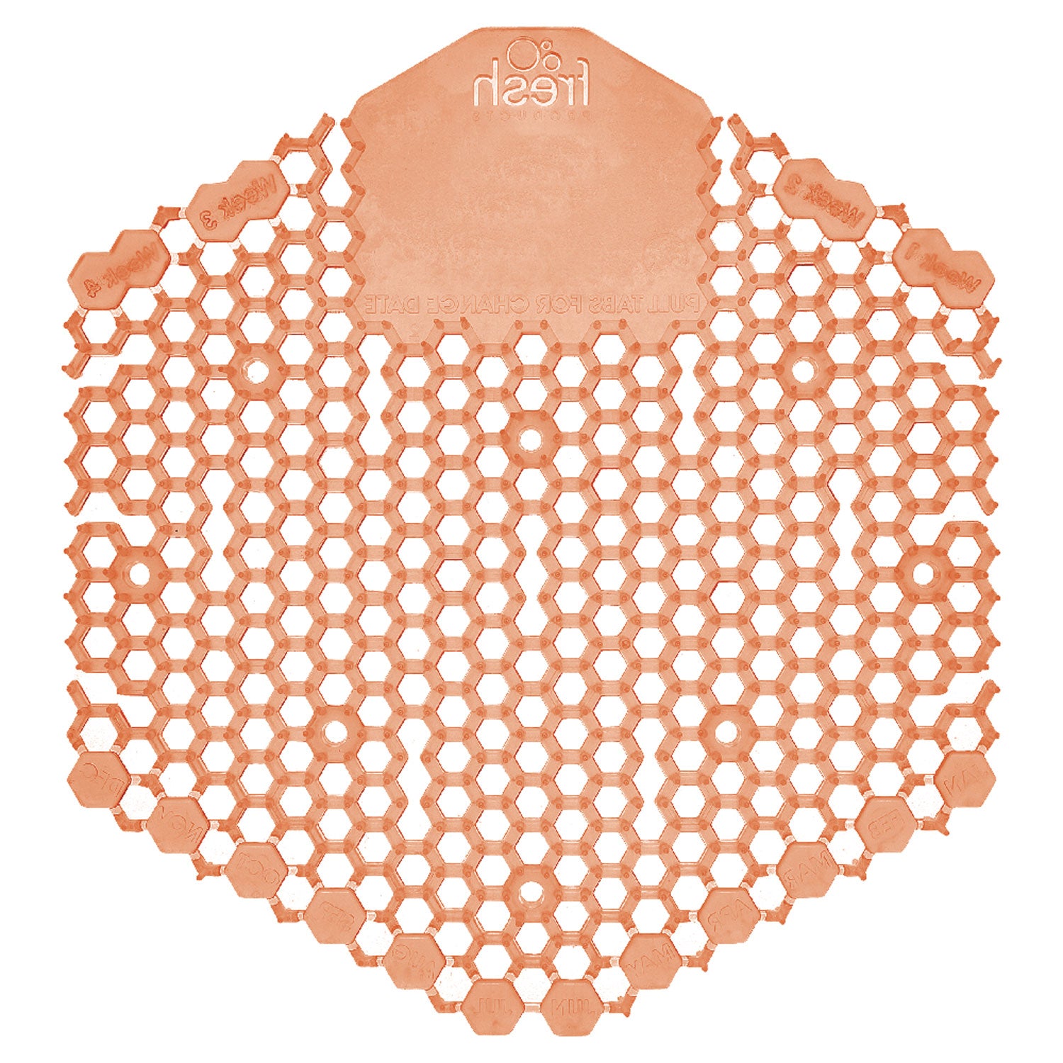 Wave 3D Urinal Deodorizer Screen, Mango Scent, Orange, 10/Box