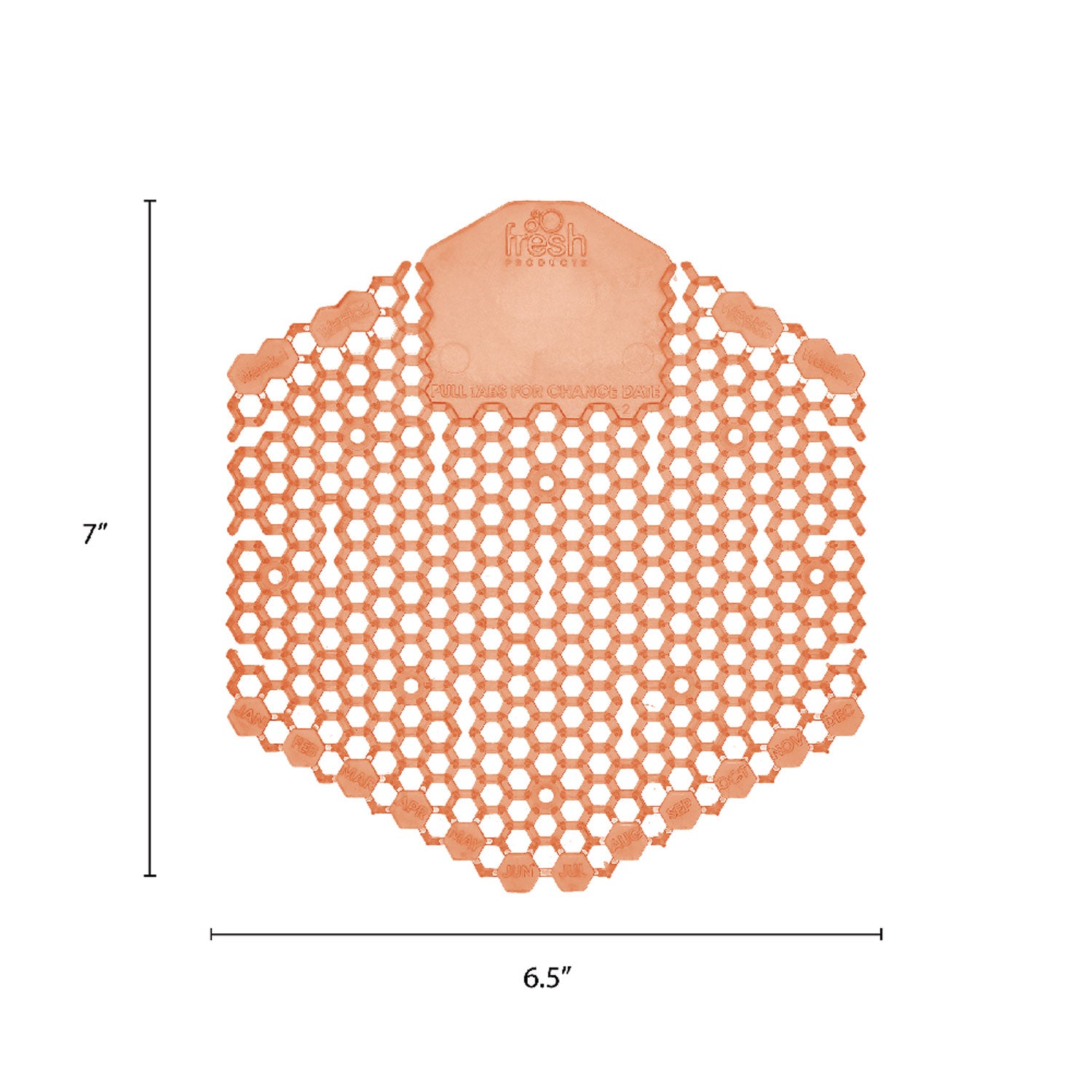 Wave 3D Urinal Deodorizer Screen, Mango Scent, Orange, 10/Box