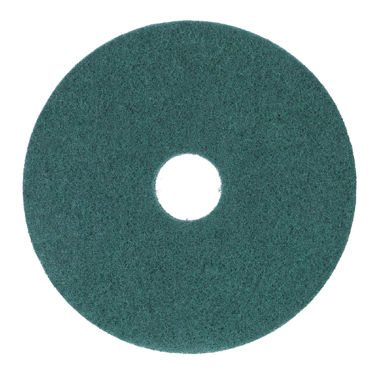 Heavy-Duty Scrubbing Floor Pads, 13" Diameter, Green, 5/Carton - 1