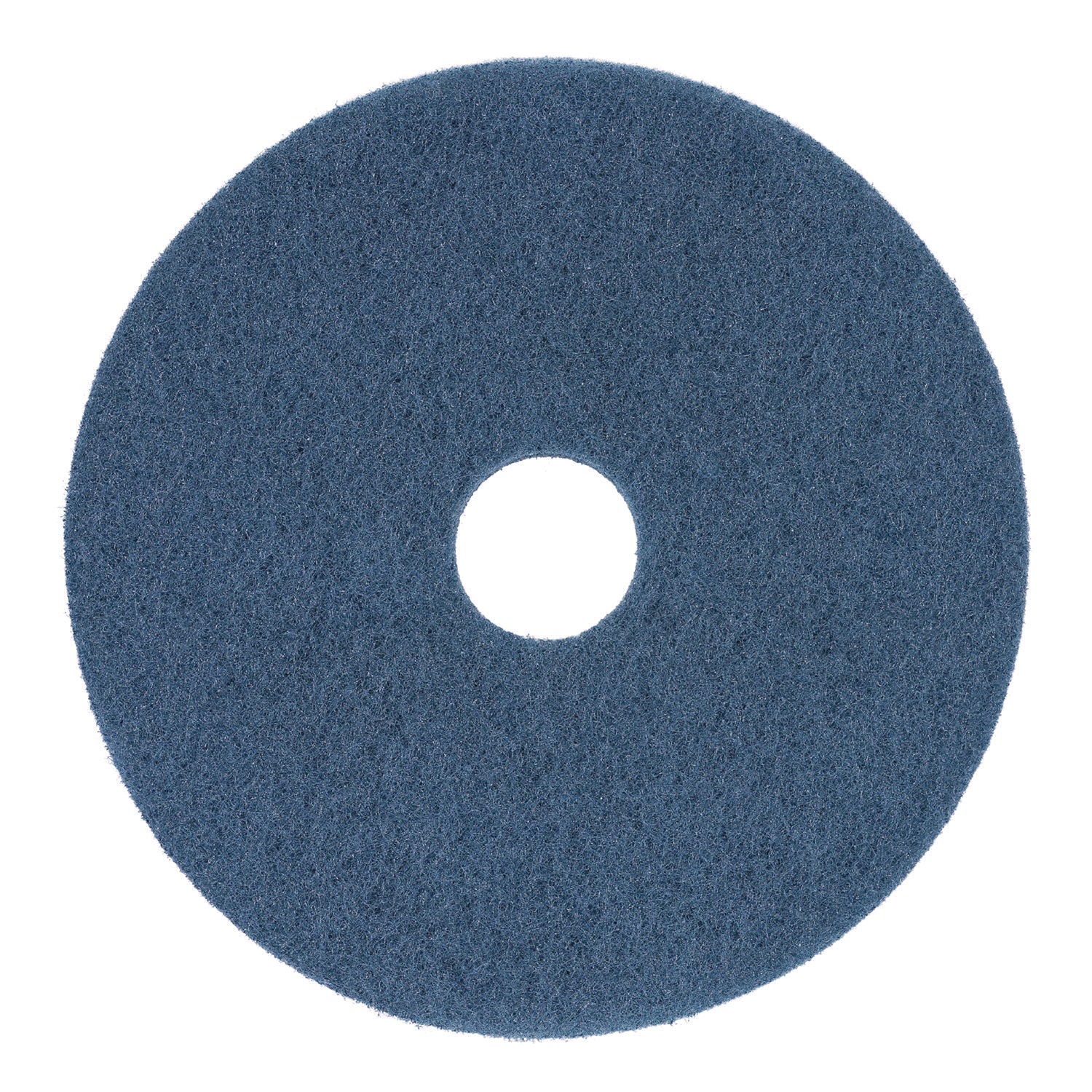 Scrubbing Floor Pads, 14" Diameter, Blue, 5/Carton - 1