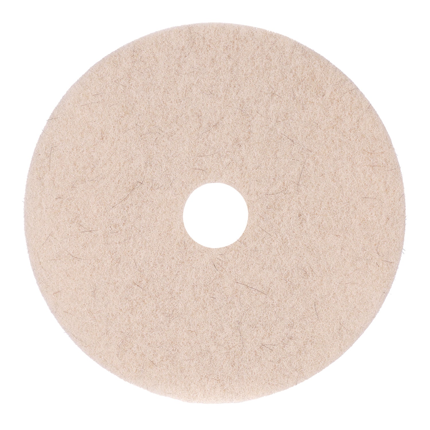 Natural Hog Hair Burnishing Floor Pads, 19" Diameter, Tan, 5/Carton - 1