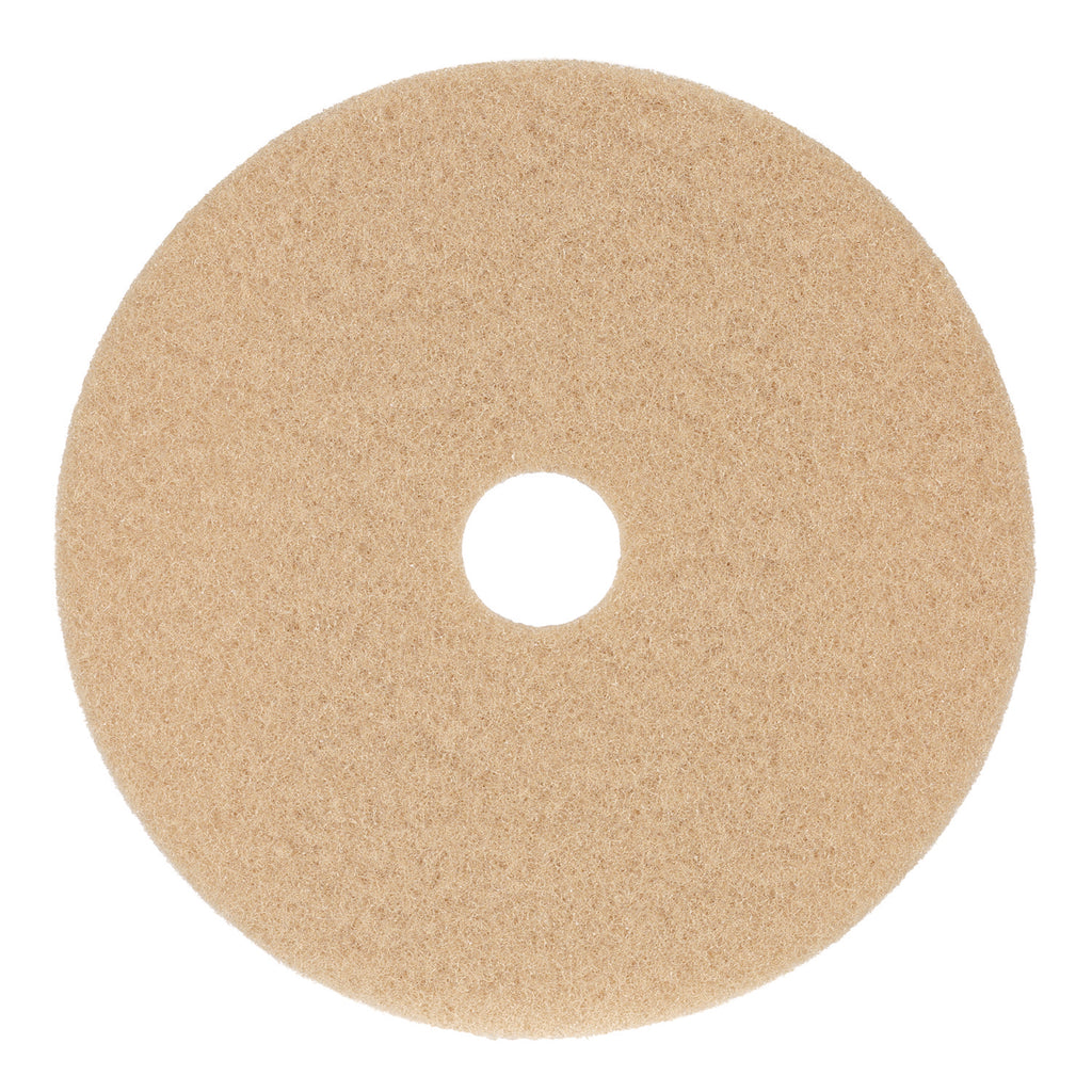 Burnishing Floor Pads, 27" Diameter, Tan, 5/Carton - 1