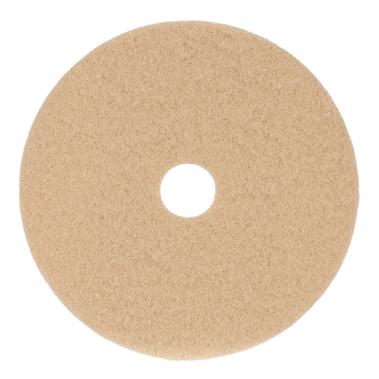 Burnishing Floor Pads, 27" Diameter, Tan, 5/Carton - 1