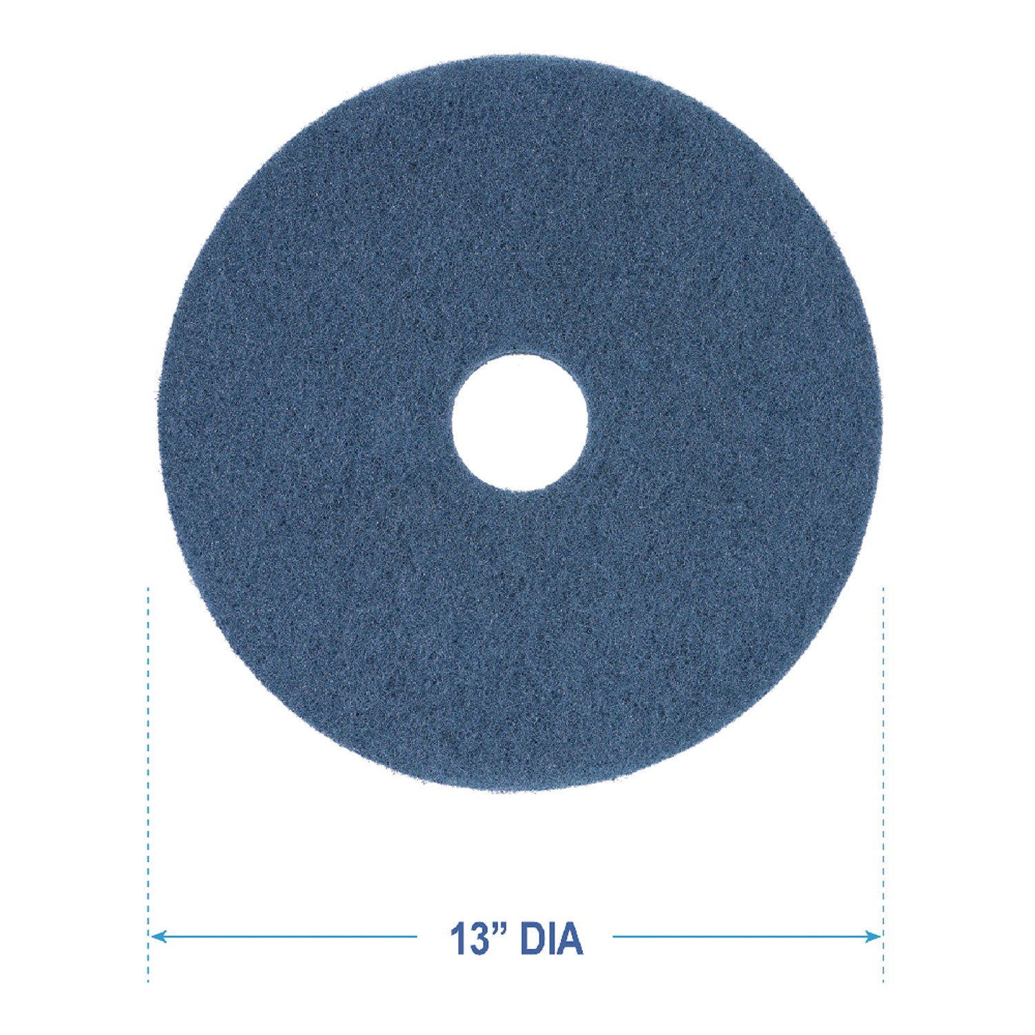 Scrubbing Floor Pads, 13" Diameter, Blue, 5/Carton - 3