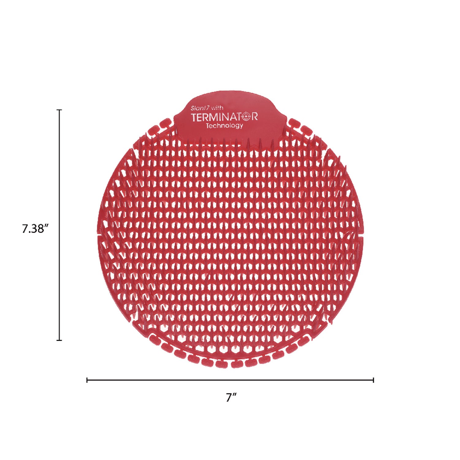 Slant7 with Terminator Urinal Screen, Evergreen Scent, Red, 30/Carton - 6