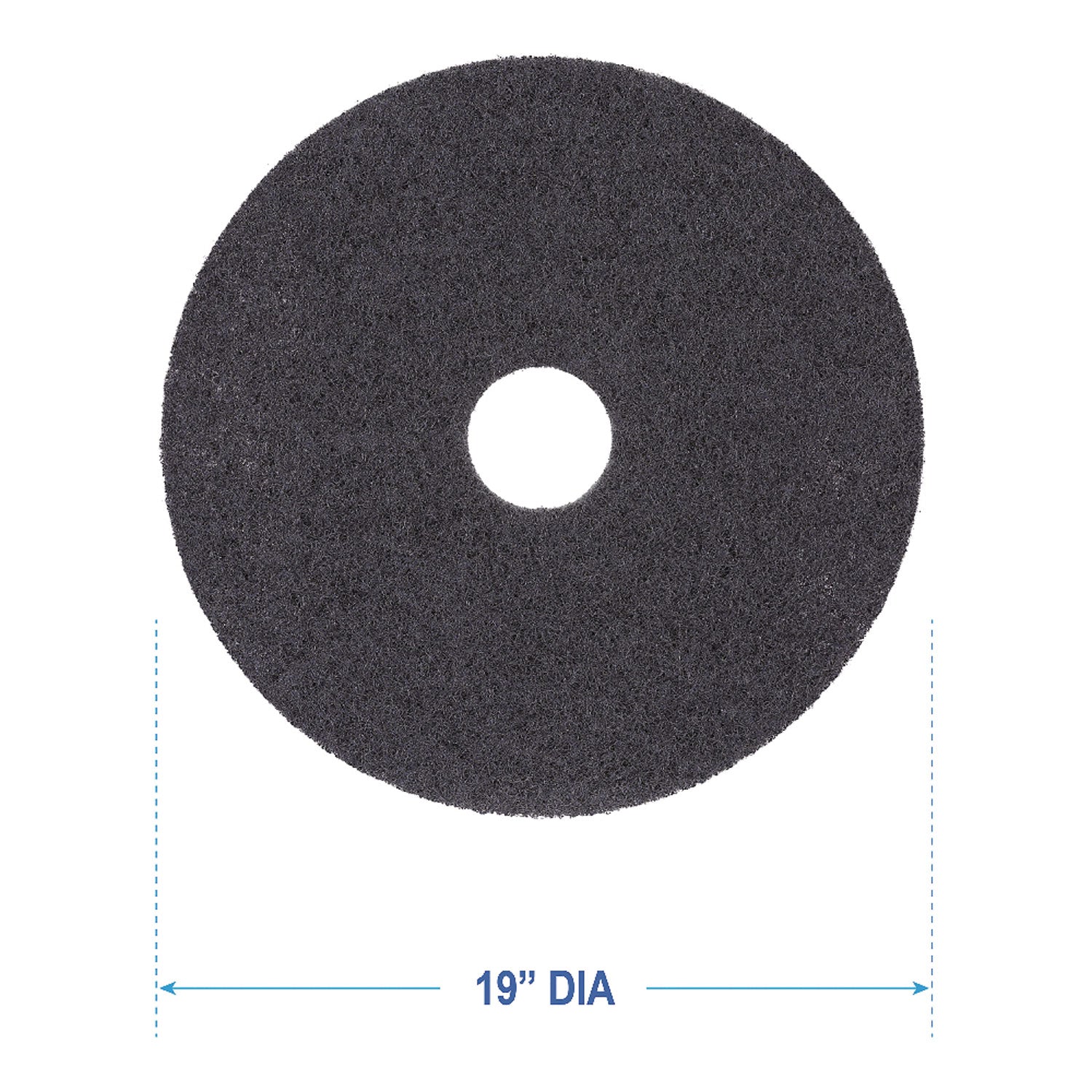 High Performance Stripping Floor Pads, 19" Diameter, Black, 5/Carton - 3