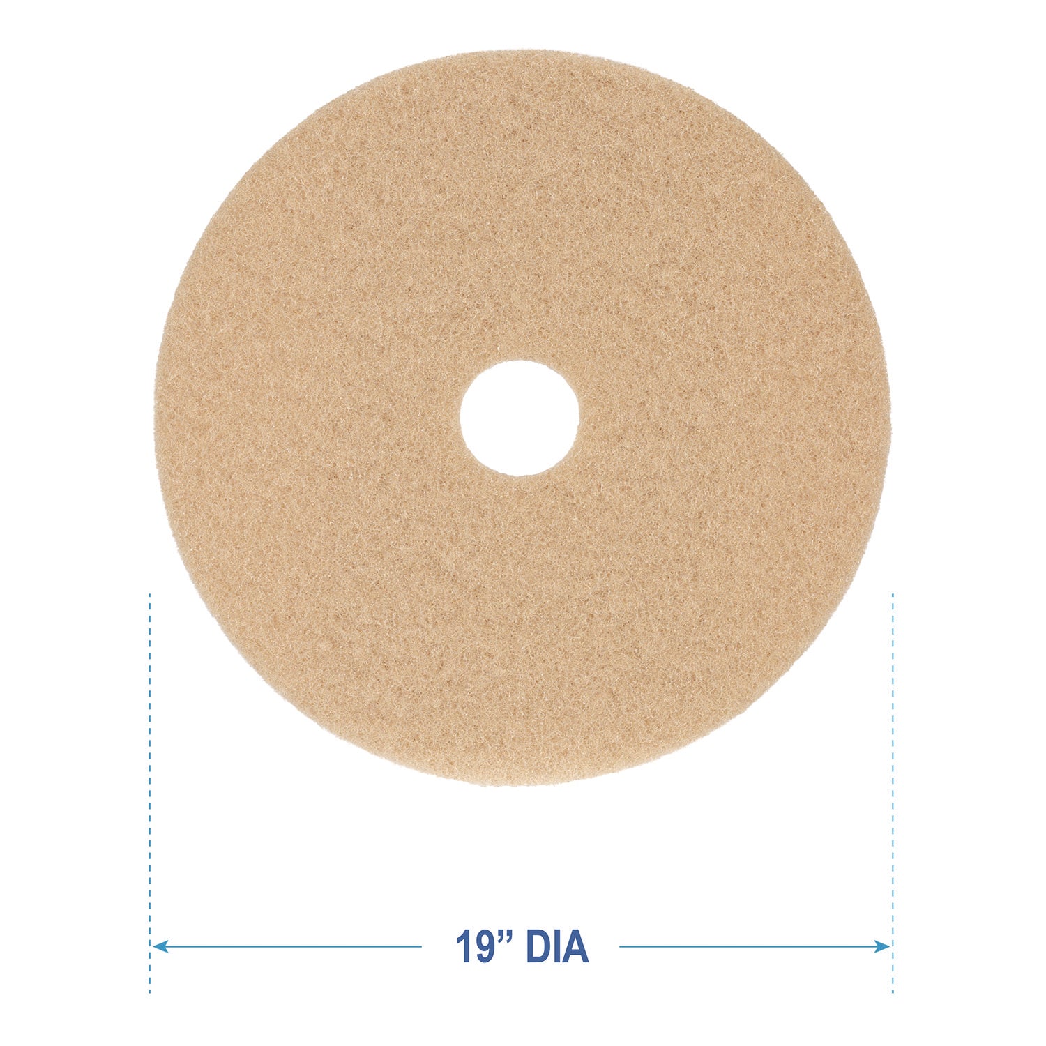 Burnishing Floor Pads, 19" Diameter, Tan, 5/Carton - 3