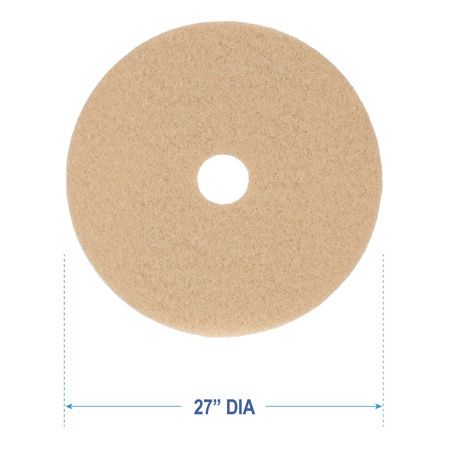 Burnishing Floor Pads, 27" Diameter, Tan, 5/Carton - 3