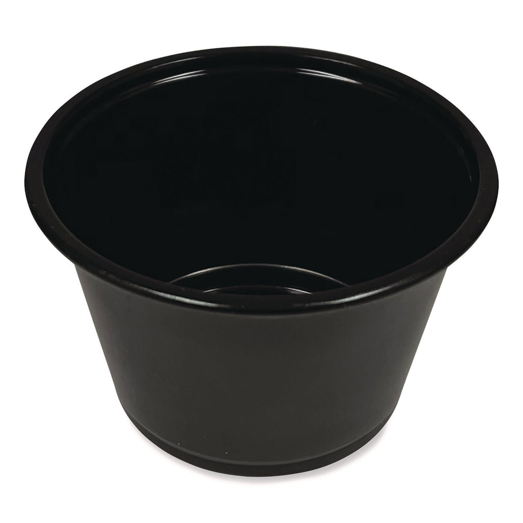 Souffle/Portion Cups, 4 oz, Polypropylene, Black, 2,500/Carton - 1