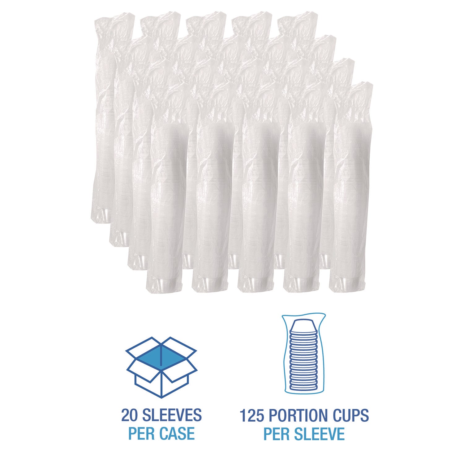 Souffle/Portion Cups, 4 oz, Polypropylene, Translucent, 2,500/Carton