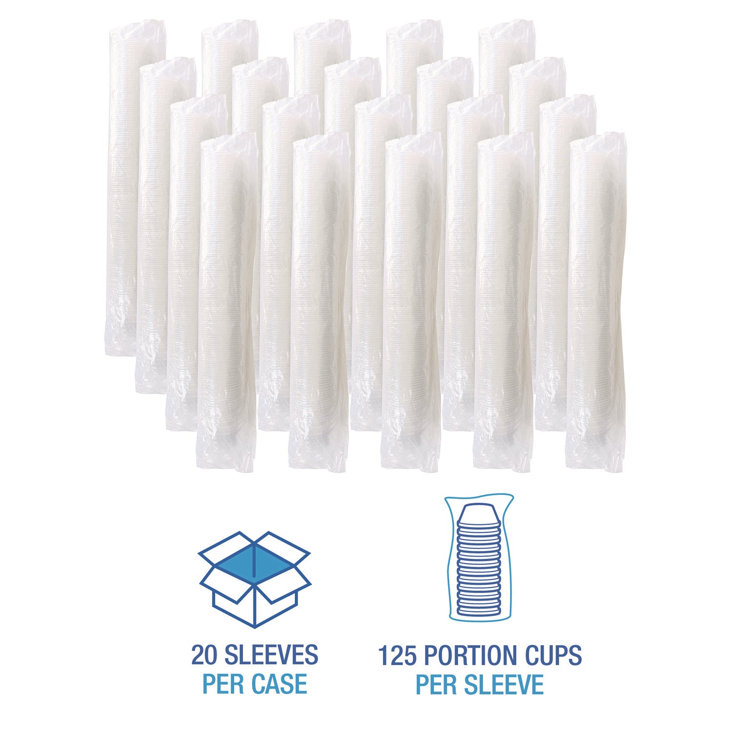 Souffle/Portion Cups, 3.25 oz, Polypropylene, Translucent, 2,500/Carton