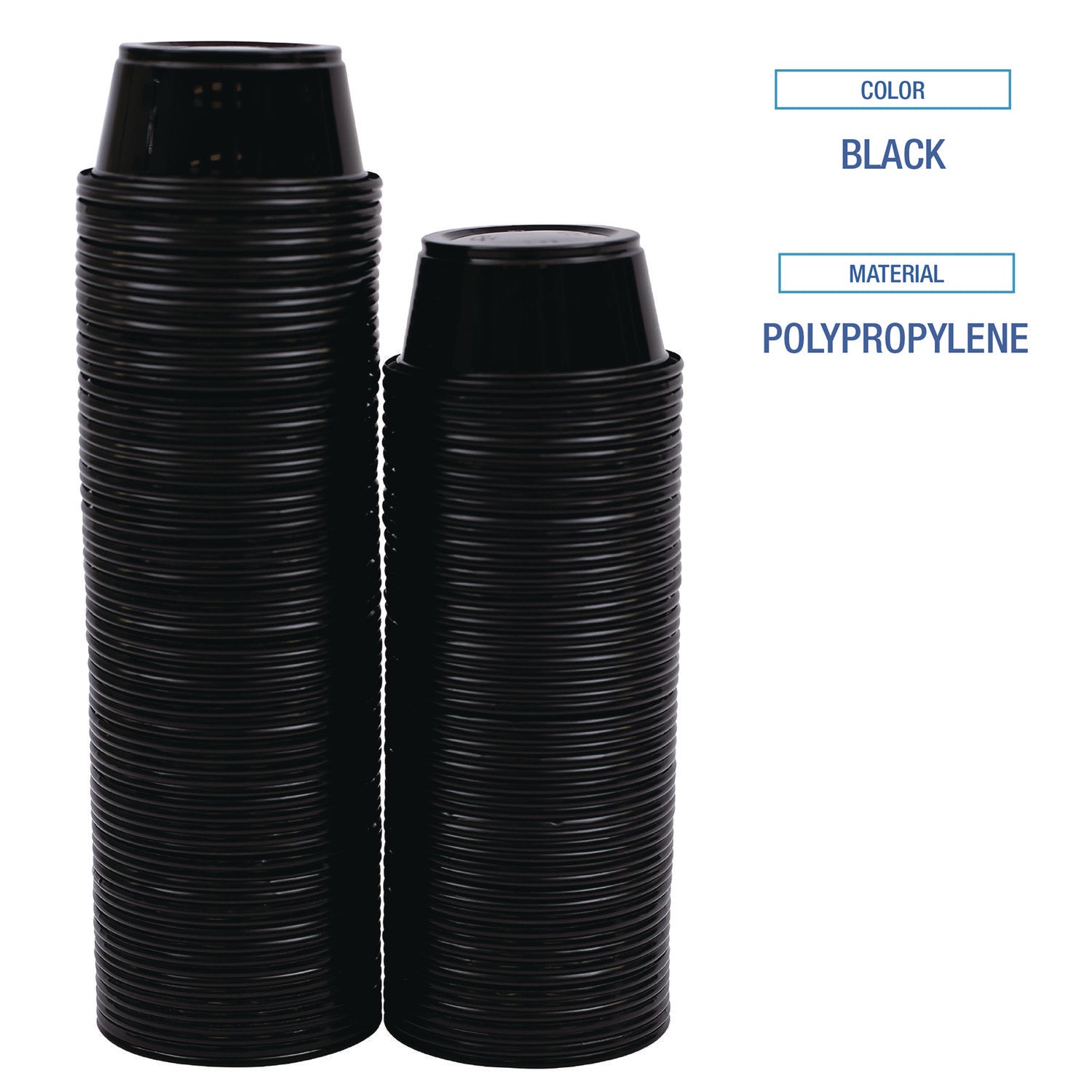 Souffle/Portion Cups, 3.25 oz, Polypropylene, Black, 2,500/Carton