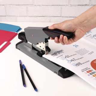 Heavy-Duty Stapler, 160-Sheet Capacity, Black/Gray
