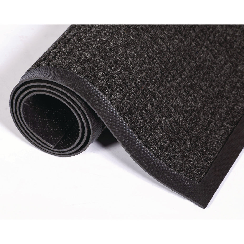 Super-Soaker Wiper Mat with Gripper Bottom, Polypropylene, 46 x 72, Charcoal