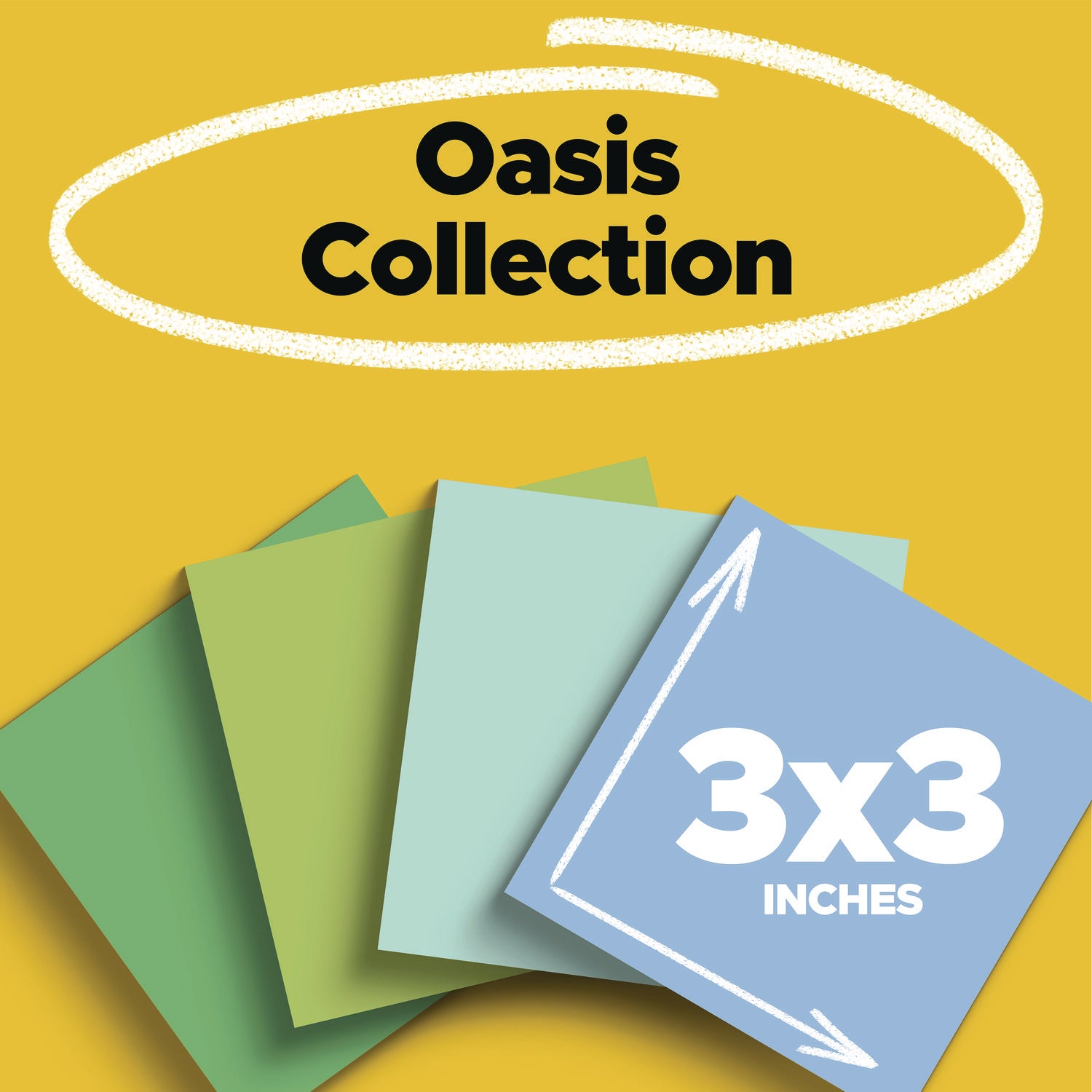 100% Recycled Paper Super Sticky Notes, 3" x 3", Oasis, 70 Sheets/Pad, 24 Pads/Pack - 2