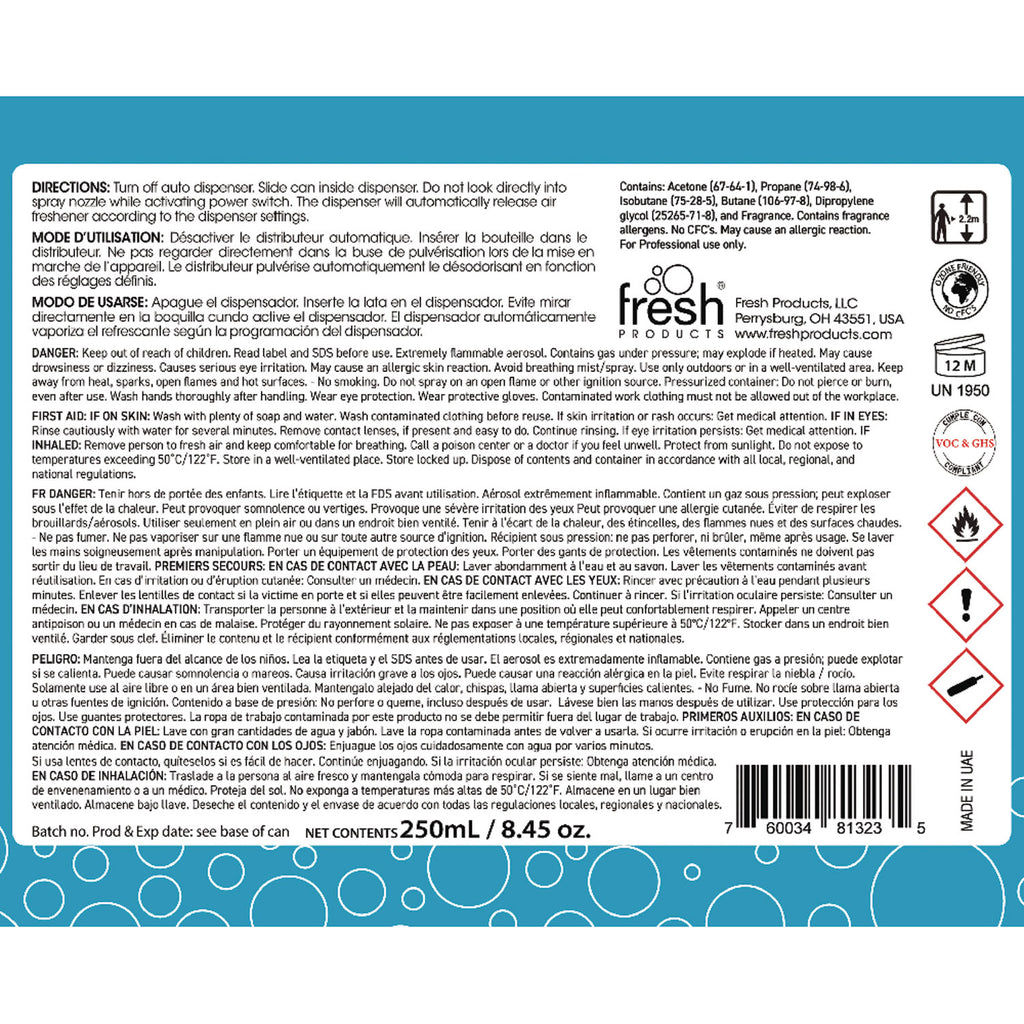 Fusion Metered Aerosols, Cotton Blossom, 6.25 oz Aerosol Spray, 12/Carton