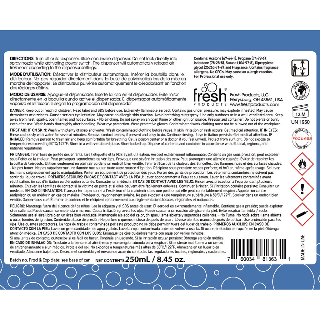 Fusion Metered Aerosols, Linen Fresh, 6.25 oz, 12/Carton