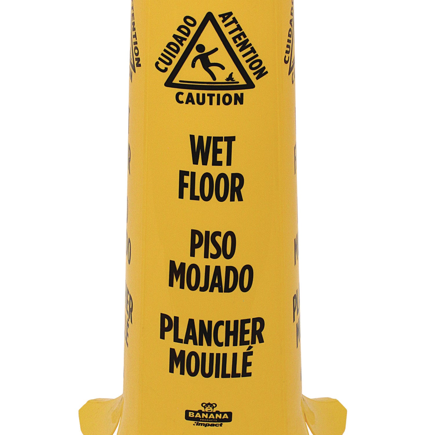 Banana Wet Floor Cones, 14.25 x 14.25 x 36.75, Yellow/Brown/Black - 4