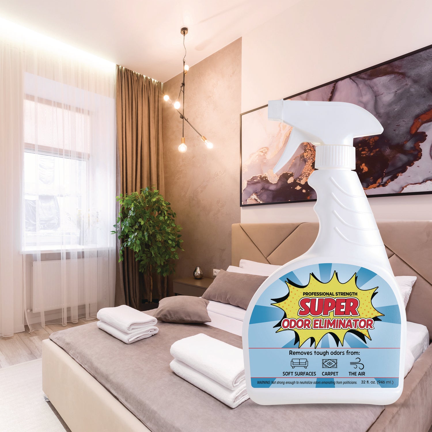 Super Odor Eliminator, 32 oz Spray Bottle, 6/Carton